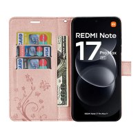 Hülle für Xiaomi Redmi Note 17 Pro 5G Handyhülle mit [Standfunktion][Kartenfächern] Rosegold