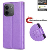 Hülle für Xiaomi Redmi Note 17 Pro 5G Handyhülle mit [Standfunktion][Kartenfächern] Lila