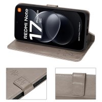 Hülle für Xiaomi Redmi Note 17 Pro 5G Handyhülle mit [Standfunktion][Kartenfächern] Grau