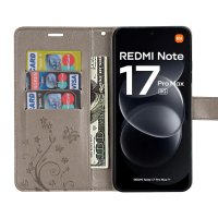 Hülle für Xiaomi Redmi Note 17 Pro 5G Handyhülle mit [Standfunktion][Kartenfächern] Grau