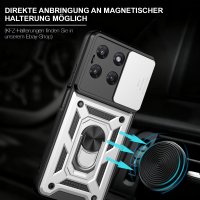 Outdoor Hülle für Motorola Moto G37 / G47 Kameraschutz Ring Case Stoßfest Silber