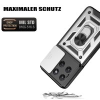 Outdoor Hülle für Motorola Moto G37 / G47 Kameraschutz Ring Case Stoßfest Silber