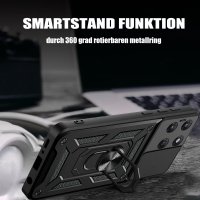 Outdoor Hülle für Motorola Moto G37 / G47 Kameraschutz Ring Case Stoßfest Schwarz