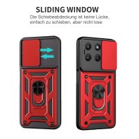 Outdoor Hülle für Motorola Moto G37 / G47 Kameraschutz Ring Case Stoßfest Rot