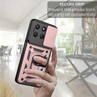 Outdoor Hülle für Motorola Moto G37 / G47 Kameraschutz Ring Case Rosegold