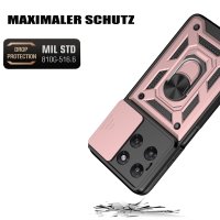 Outdoor Hülle für Motorola Moto G37 / G47 Kameraschutz Ring Case Rosegold