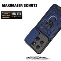 Outdoor Hülle für Motorola Moto G37 / G47 Kameraschutz Ring Case Stoßfest Blau