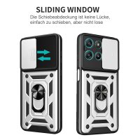 Outdoor Hülle für Motorola Moto G57 / G67 Power Kameraschutz Ring Case Silber