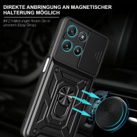 Outdoor Hülle für Motorola Moto G57 / G67 Power Kameraschutz Ring Case Schwarz