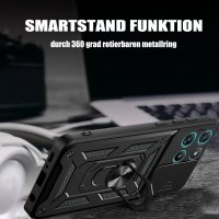 Outdoor Hülle für Motorola Moto G57 / G67 Power Kameraschutz Ring Case Schwarz