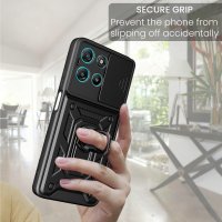 Outdoor Hülle für Motorola Moto G57 / G67 Power Kameraschutz Ring Case Schwarz