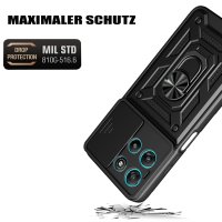 Outdoor Hülle für Motorola Moto G57 / G67 Power Kameraschutz Ring Case Schwarz