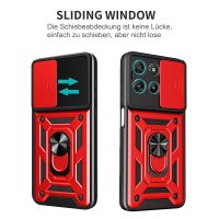 Outdoor Hülle für Motorola Moto G57 / G67 Power Kameraschutz Ring Case Rot