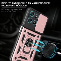 Outdoor Hülle für Motorola Moto G57 / G67 Power Kameraschutz Ring Case Rosegold