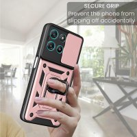 Outdoor Hülle für Motorola Moto G57 / G67 Power Kameraschutz Ring Case Rosegold