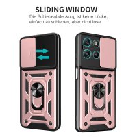 Outdoor Hülle für Motorola Moto G57 / G67 Power Kameraschutz Ring Case Rosegold