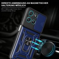 Outdoor Hülle für Motorola Moto G57 / G67 Power Kameraschutz Ring Case Blau