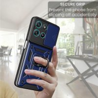 Outdoor Hülle für Motorola Moto G57 / G67 Power Kameraschutz Ring Case Blau