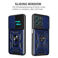 Outdoor Hülle für Motorola Moto G57 / G67 Power Kameraschutz Ring Case Blau
