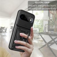 Outdoor Panzer Hülle für Google Pixel 11 / 11 Pro Handyhülle mit Kameraschutz Ringhalter Cover Schwarz