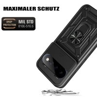 Outdoor Panzer Hülle für Google Pixel 11 / 11 Pro Handyhülle mit Kameraschutz Ringhalter Cover Schwarz