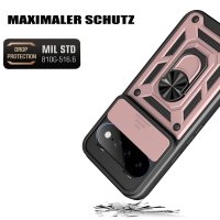 Outdoor Panzer Hülle für Google Pixel 11 / 11 Pro Handyhülle mit Kameraschutz Ringhalter Cover Rosegold