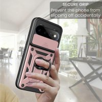 Outdoor Panzer Hülle für Google Pixel 11 Pro XL Handyhülle mit Kameraschutz Ringhalter Cover Rosegold