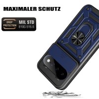 Outdoor Panzer Hülle für Google Pixel 11 Pro XL Handyhülle mit Kameraschutz Ringhalter Cover Blau
