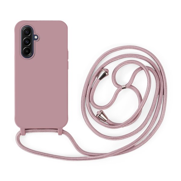 Handykette für Samsung Galaxy A27 Hanyhülle mit Band Hülle mit Kodel Smartphone Halskette Rosa