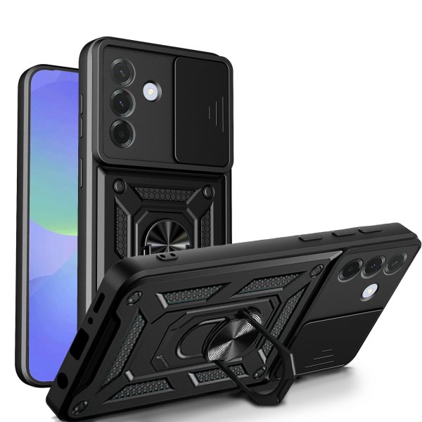 Outdoor Panzer Hülle für Samsung Galaxy A27 mit Kameraschutz Ringhalter Schwarz