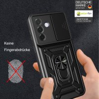 Outdoor Panzer Hülle für Samsung Galaxy A27 mit Kameraschutz Ringhalter Schwarz