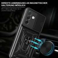 Outdoor Panzer Hülle für Samsung Galaxy A27 mit Kameraschutz Ringhalter Schwarz
