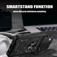 Outdoor Panzer Hülle für Samsung Galaxy A27 mit Kameraschutz Ringhalter Schwarz