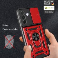 Outdoor Panzer Hülle für Samsung Galaxy A27 mit Kameraschutz Ringhalter Rot