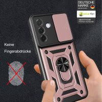 Outdoor Panzer Hülle für Samsung Galaxy A27 mit Kameraschutz Ringhalter Rosegold