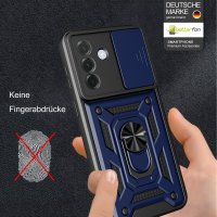 Outdoor Panzer Hülle für Samsung Galaxy A27 mit Kameraschutz Ringhalter Blau