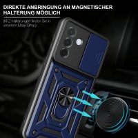 Outdoor Panzer Hülle für Samsung Galaxy A27 mit Kameraschutz Ringhalter Blau