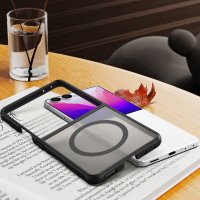Handyhülle Magnet Case Schutzhülle Kratzfest für Samsung Galaxy Z Flip 8 Schwarz