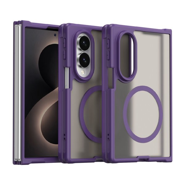 Handyhülle Magnet Case Schutzhülle Kratzfest für Samsung Galaxy Z Fold 8 Lila