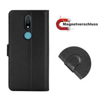 betterfon | Nokia 2.4 Hülle Handy Tasche Handyhülle Etui Wallet Case Schutzhülle mit Magnetverschluss/Kartenfächer für Nokia 2.4 Schwarz