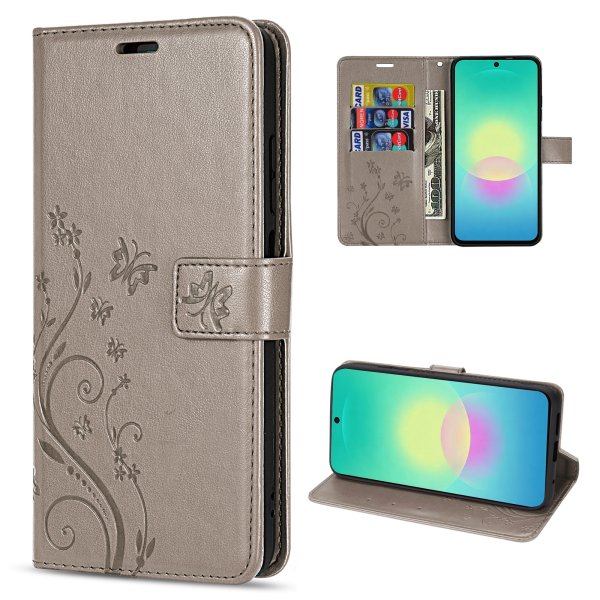 Handy Tasche für Samsung Galaxy A27 Hülle Handyhülle Klapphülle Wallet Case A27 Grau
