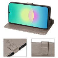 Handy Tasche für Samsung Galaxy A27 Hülle Handyhülle Klapphülle Wallet Case A27 Grau