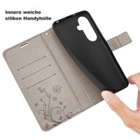 Handy Tasche für Samsung Galaxy A27 Hülle Handyhülle Klapphülle Wallet Case A27 Grau