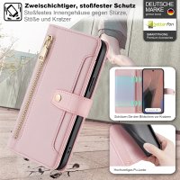 Handykette Google Pixel 11 / 11 Pro Hülle mit Band Handyhülle Kartenfächer PU Leder Umhängetasche Rosa