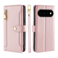 Handykette Google Pixel 11 / 11 Pro Hülle mit Band Handyhülle Kartenfächer PU Leder Umhängetasche Rosa