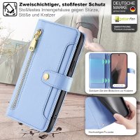 Handykette Google Pixel 11 / 11 Pro Hülle mit Band Handyhülle Kartenfächer PU Leder Umhängetasche Hellblau