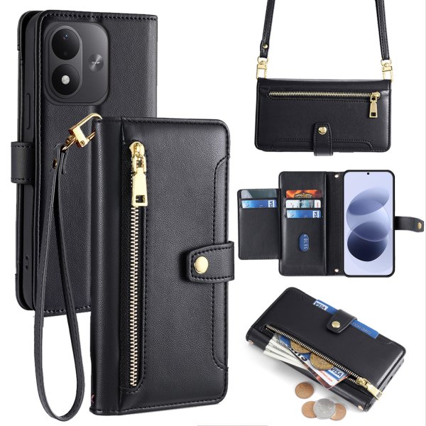 Handykette PU Leder für Xiaomi Redmi Note 17 Schwarz