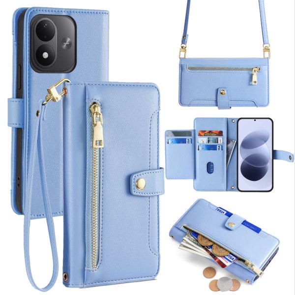 Handykette PU Leder für Xiaomi Redmi Note 17 Hellblau