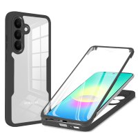 360° Hülle für Samsung A27, 360 Grad Handyhülle mit Integriertem Displayschutz Schwarz