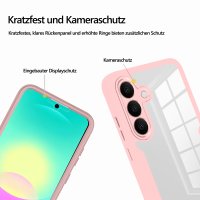 360° Hülle für Samsung A27, 360 Grad Handyhülle mit Integriertem Displayschutz Rosa